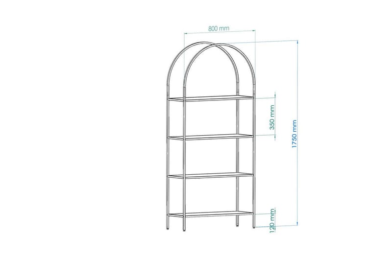 Monaia Bokhylla 80 cm - Svart - Förvaring - Hylla - Bokhylla