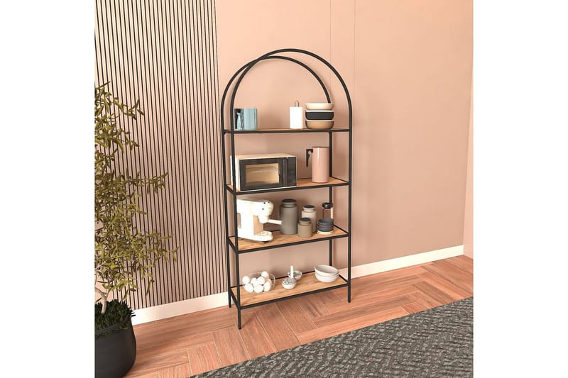 Monaia Bokhylla 80 cm, Svart/Natur