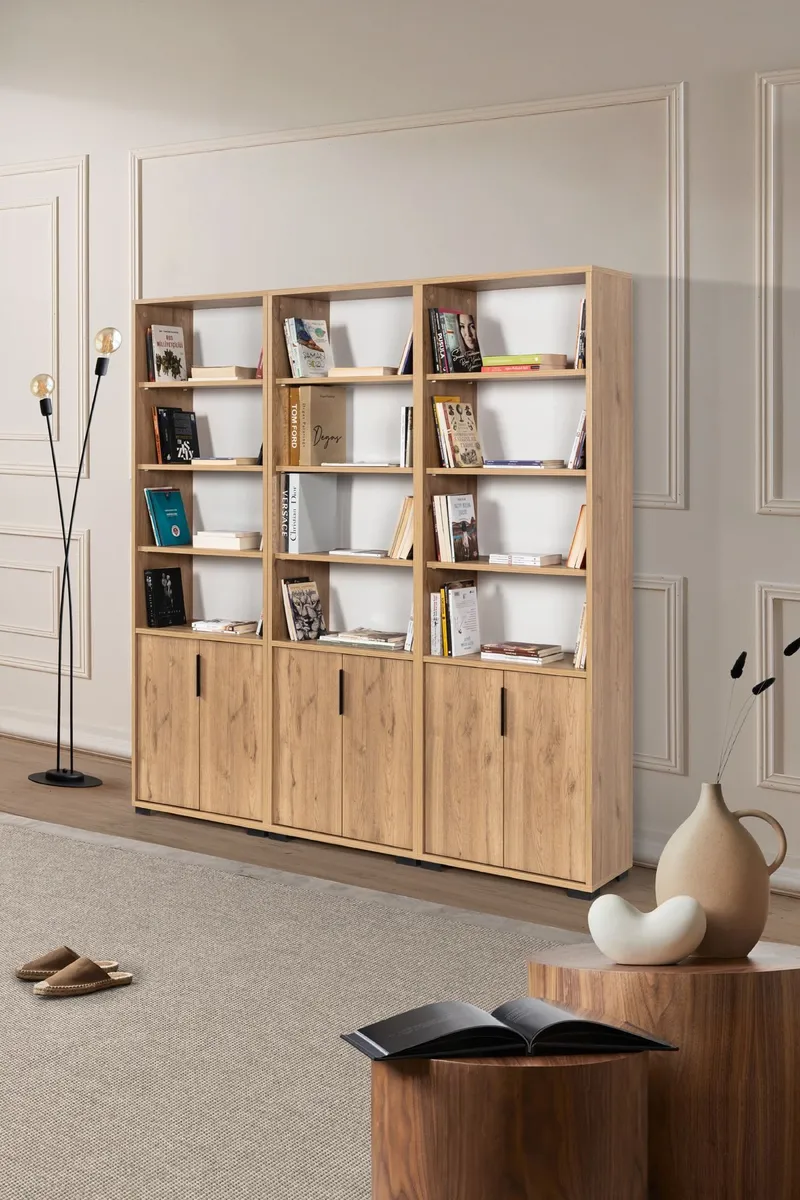 Pavio Bokhylla 180x187x30 cm - Sapphire Oak - Förvaring - Hylla - Bokhylla