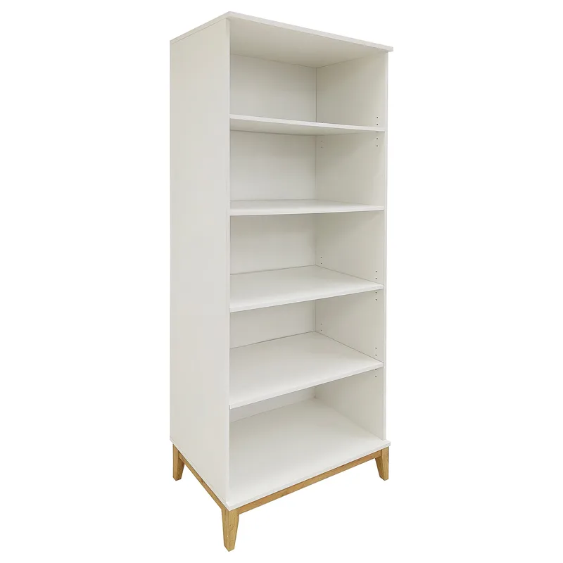 Pelle Bokhylla 80x191 cm, Vit/Wotan-ek