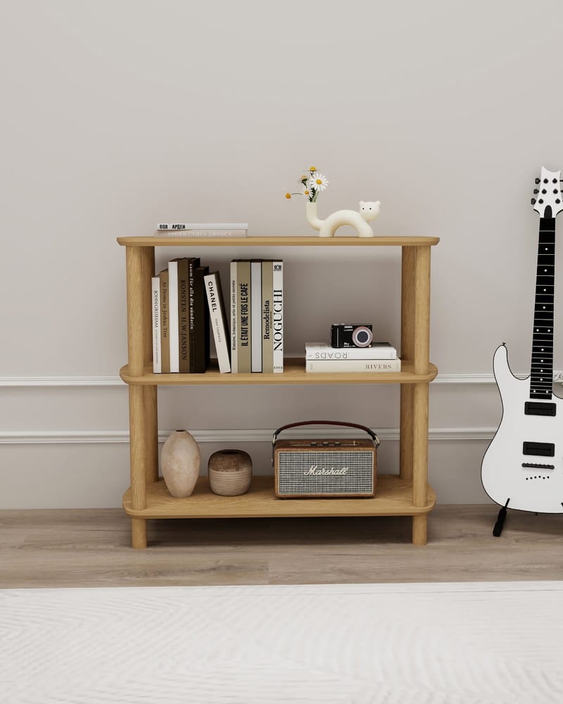 Pienk Bokhylla 80 cm - Ek - Förvaring - Hylla - Bokhylla