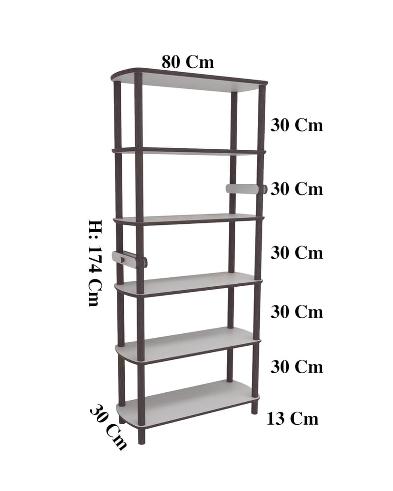 Pienk Bokhylla 80x174 cm - Ek - Förvaring - Hylla - Bokhylla