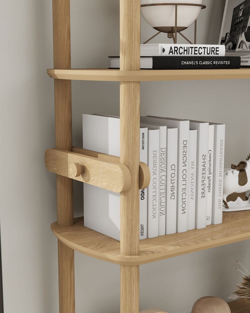 Pienk Hög Bokhylla 80 cm i Ek - Brun - Förvaring - Hylla - Bokhylla