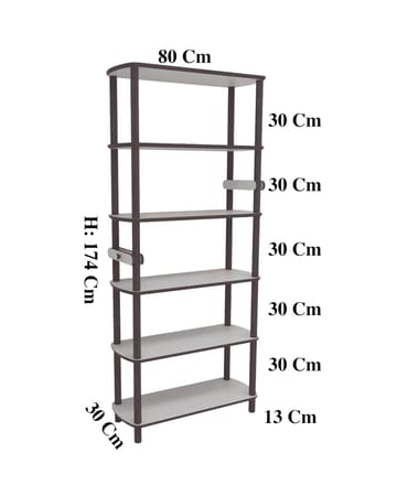 Pienk Hög Bokhylla 80 cm i Ek och - Vit|Brun - Förvaring - Hylla - Bokhylla