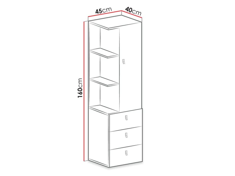 Planeta Bokhylla 45 cm i Trä - Blå|Vit - Förvaring - Hylla - Bokhylla