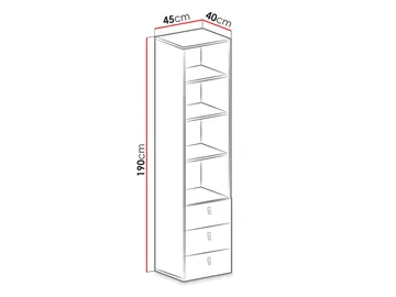 Planeta Bokhylla 45 cm i Trä - Svart|Beige - Förvaring - Hylla - Bokhylla