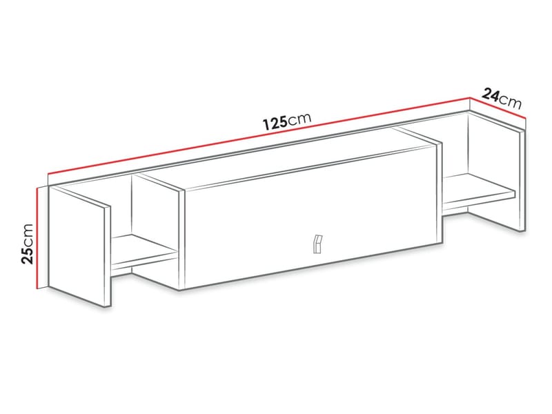 Planeta Vägghylla 25 cm med Lucka - Förvaring - Hylla - Vägghylla