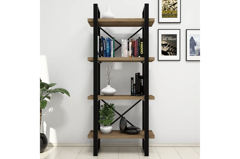 Puqa Bokhylla 66 cm i Valnöt - Brun - Förvaring - Hylla - Bokhylla