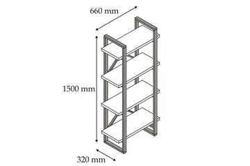 Puqa Bokhylla 66 cm i Valnöt - Brun - Förvaring - Hylla - Bokhylla