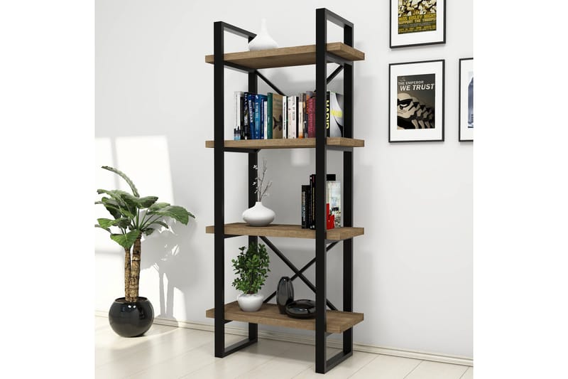 Puqa Bokhylla 66 cm i Valnöt - Brun - Förvaring - Hylla - Bokhylla