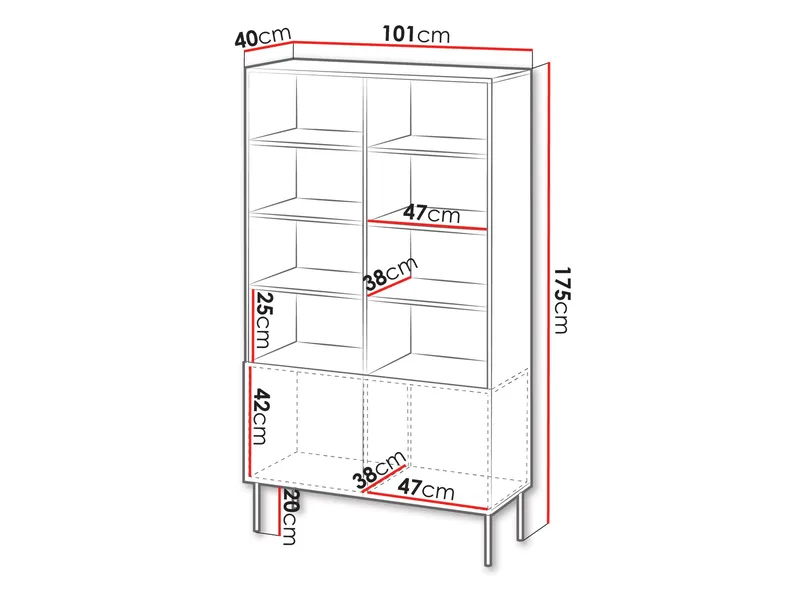 Rynlin Bokhylla 101 cm i Trä - Beige - Förvaring - Hylla - Bokhylla