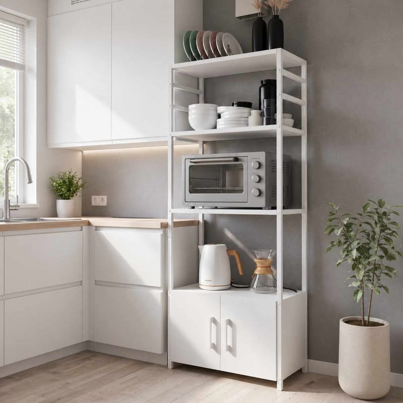 Selvo Multifunktionshylla 56x138x30 cm - Vit - Förvaring - Hylla - Hyllplan & hyllkonsol