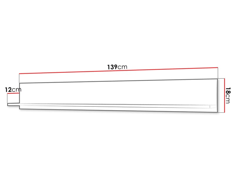 Sherie Väghylla 139 cm - brun - Förvaring - Hylla - Vägghylla