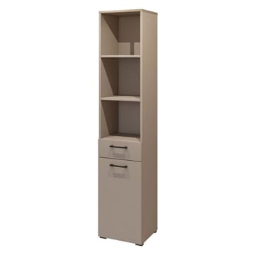 Skåp Bokhylla 40 cm med 1 Låda och 1 Dörr i Ek - Taupe - Förvaring - Hylla - Bokhylla