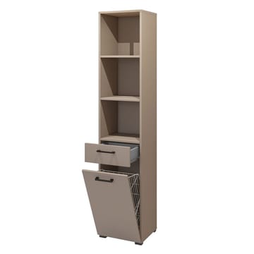 Skåp Bokhylla 40 cm med 1 Låda och 1 Dörr i Ek - Taupe - Förvaring - Hylla - Bokhylla