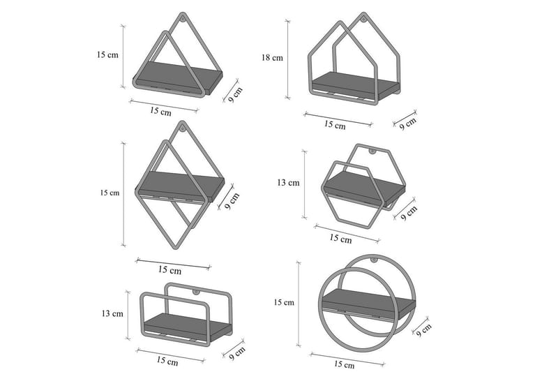 Sorab Vägghylla 15 cm - Guld/Svart - Förvaring - Hylla - Vägghylla