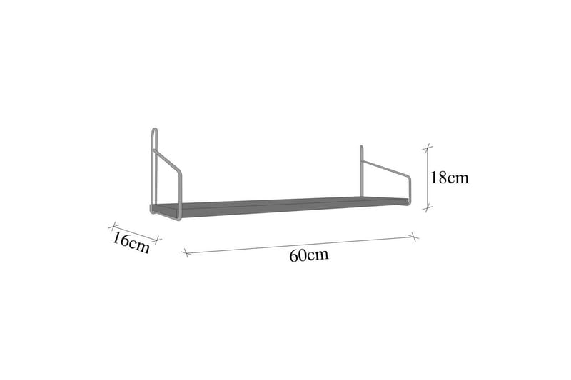 Sorab Vägghylla 60 cm - Brun/Guld - Förvaring - Hylla - Vägghylla