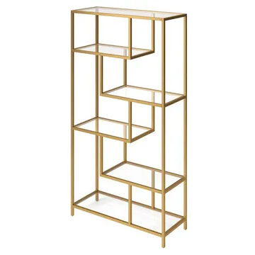 Sorena Bokhylla 90x172 cm - Guld och transparent - Förvaring - Hylla - Bokhylla