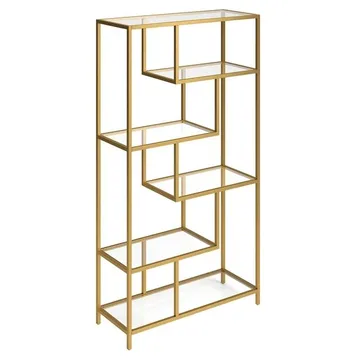 Sorena Bokhylla 90x172 cm - Guld och transparent - Förvaring - Hylla - Bokhylla