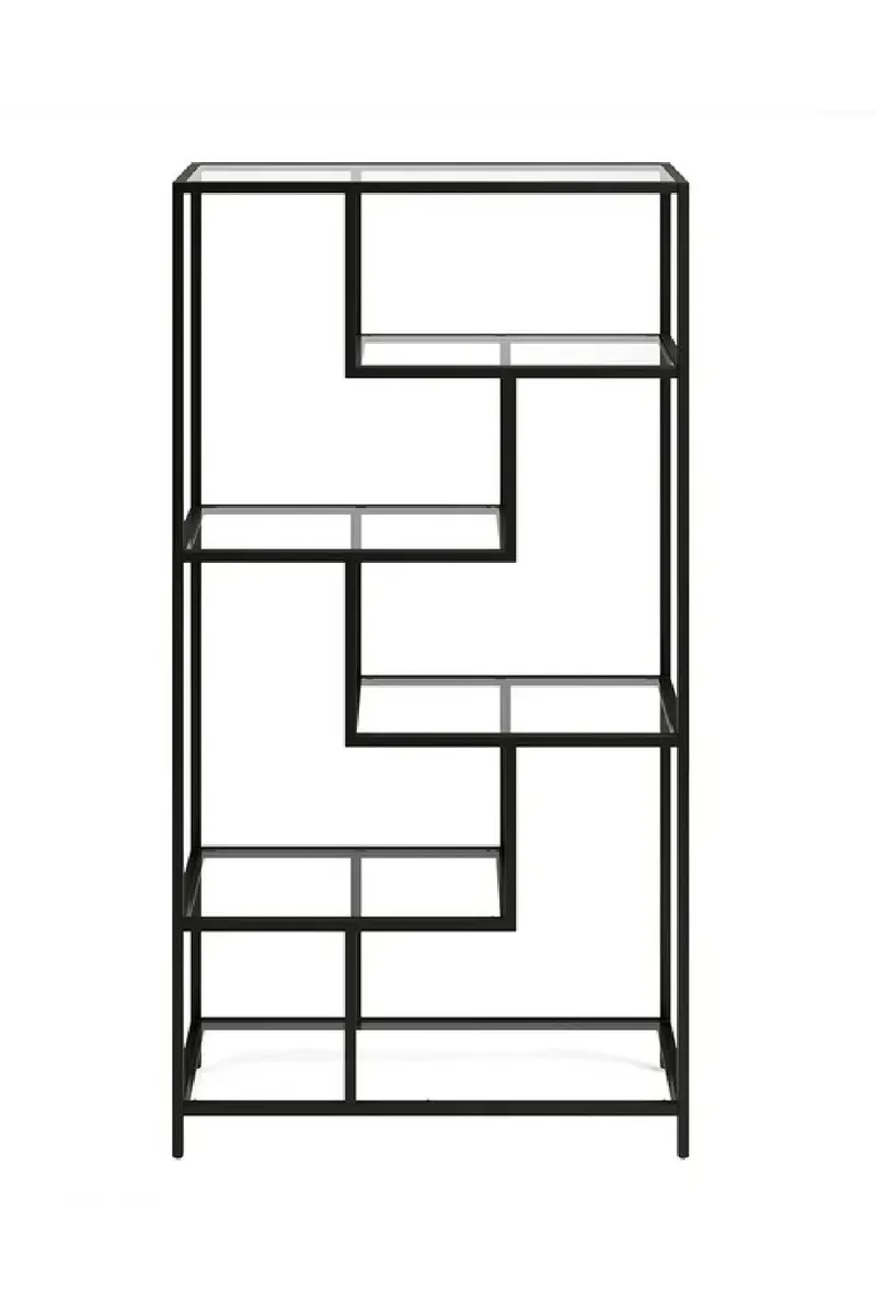 Sorena Bokhylla 90x172 cm, Svart och transparent