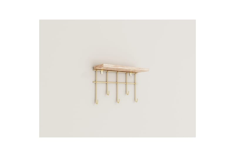 Souma Vägghylla 20 cm - Brun/Guld - Förvaring - Hylla - Vägghylla