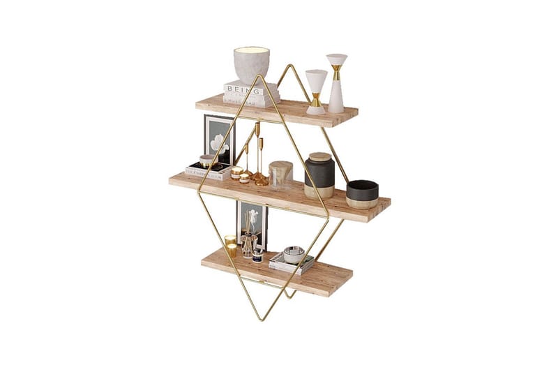Souma Vägghylla 60 cm - Brun/Guld - Förvaring - Hylla - Vägghylla