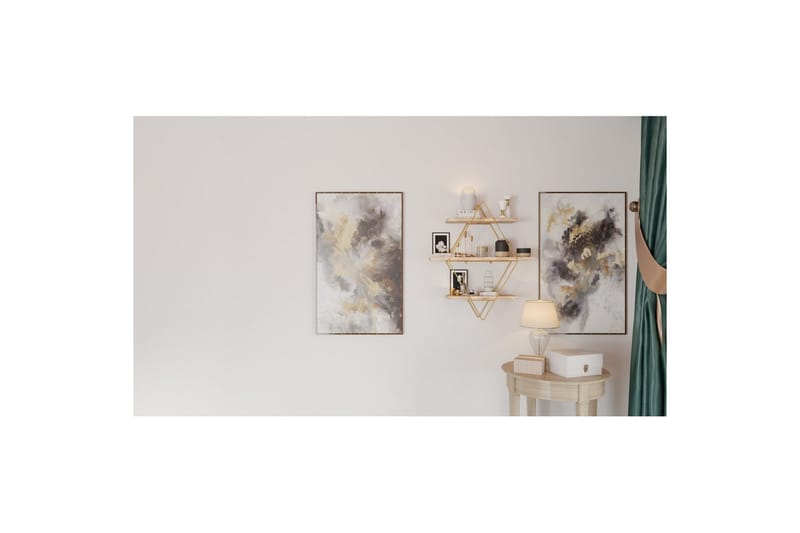 Souma Vägghylla 60 cm - Brun/Guld - Förvaring - Hylla - Vägghylla