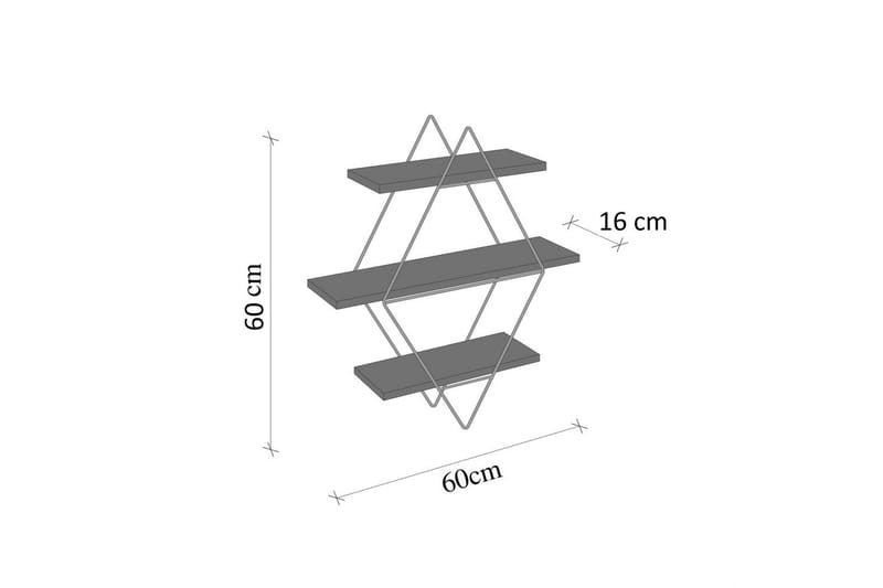 Souma Vägghylla 60 cm - Brun/Guld - Förvaring - Hylla - Vägghylla