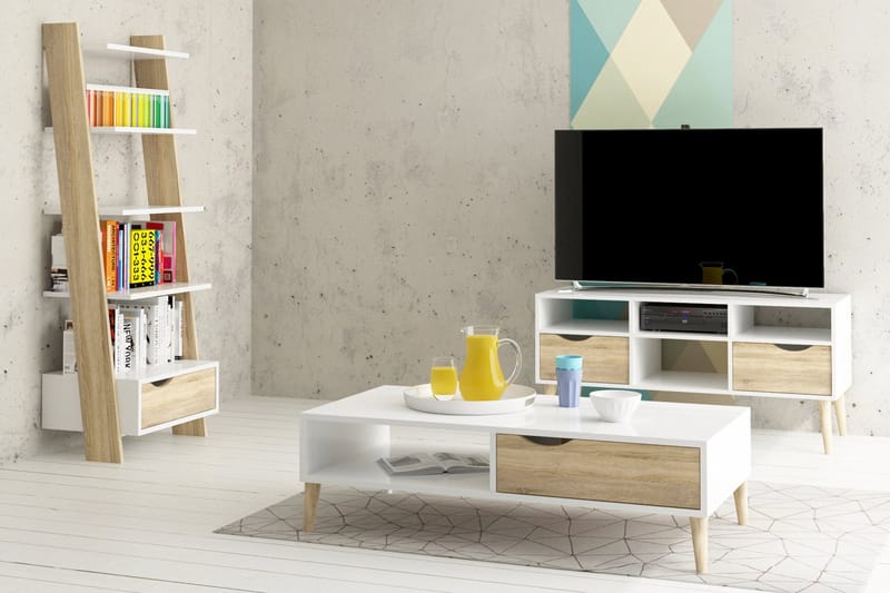 Delta Steghylla 55 cm - Vit/Ek - Förvaring - Hylla - Steghylla & trapphylla