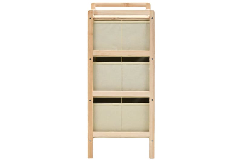 Förvaringshylla med 3 tygkorgar cedarträ beige - Beige - Förvaring - Hylla - Steghylla & trapphylla
