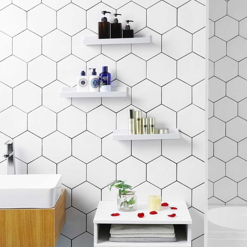 Suwon vägghylla 38 cm, 3-pack - Vit - Vit - Förvaring - Hylla - Vägghylla