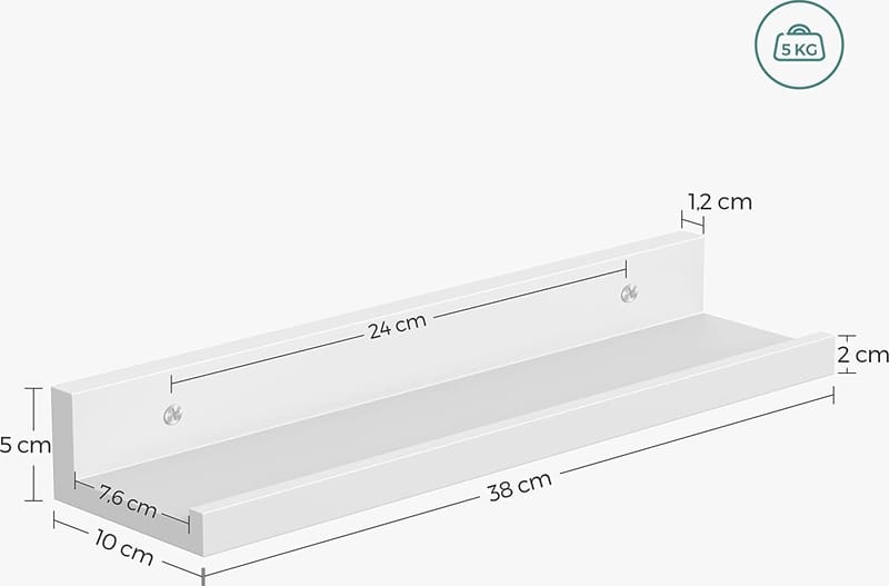 Suwon vägghylla 38 cm, 3-pack - Vit - Vit - Förvaring - Hylla - Vägghylla