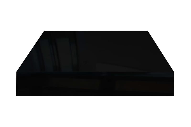 Svävande vägghylla svart högglans 40x23x3,8 cm MDF - Svart - Vägghylla