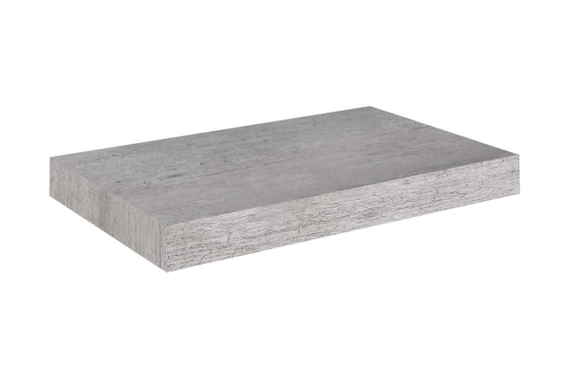 Svävande vägghyllor 2 st betonggrå 40x23x3,8 cm MDF - Betonggrå - Vägghylla