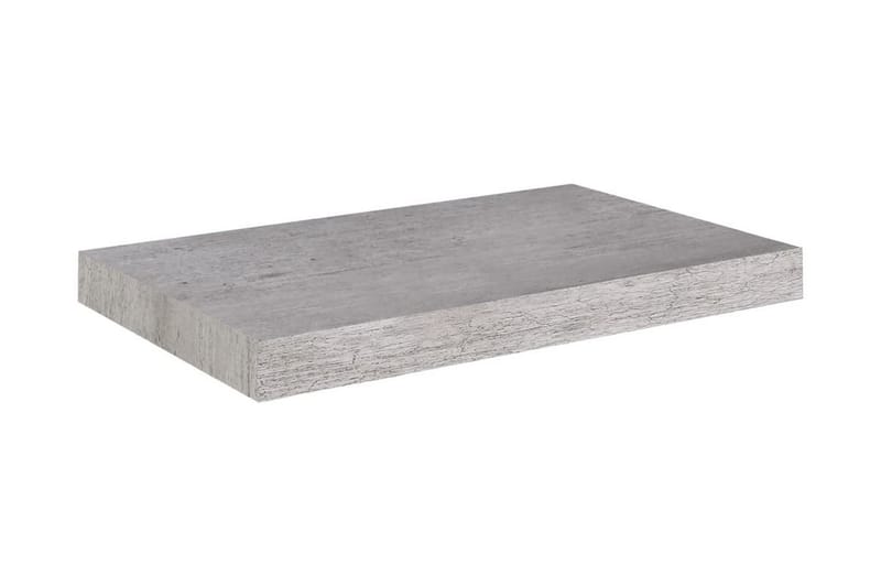 Svävande vägghyllor 2 st betonggrå 50x23x3,8 cm MDF - Betonggrå - Vägghylla