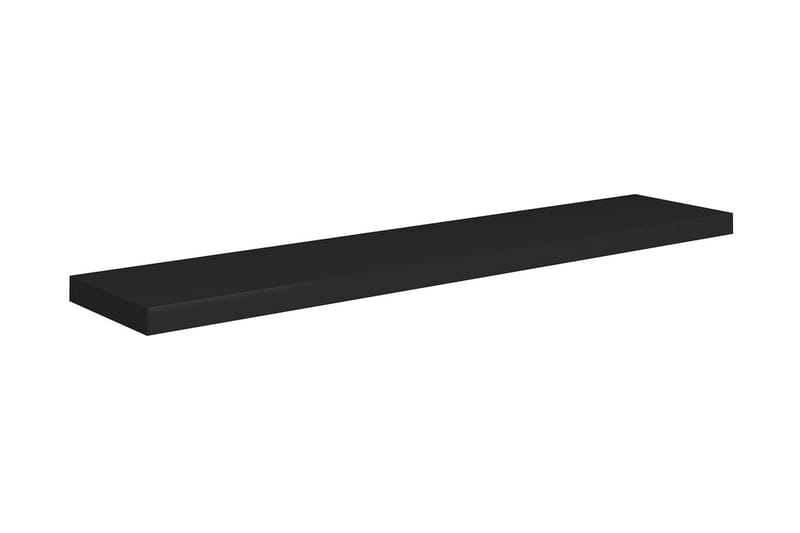Svävande vägghyllor 2 st svart 120x23,5x3,8 cm MDF - Svart - Vägghylla
