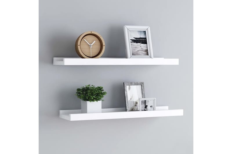 Tavellist 2 st vit 60x9x3 cm MDF - Vit - Förvaring - Hylla - Tavelhylla & tavellist