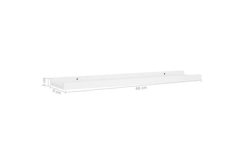 Tavellist 2 st vit 60x9x3 cm MDF - Vit - Förvaring - Hylla - Tavelhylla & tavellist