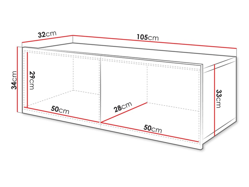 Tessan Väggskåp 105 cm - brun - Förvaring - Hylla - Hyllplan & hyllkonsol