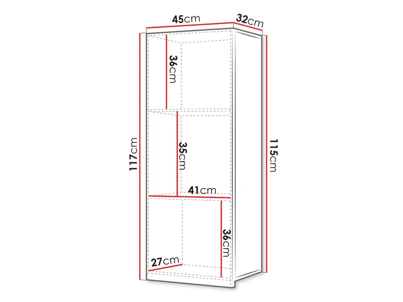 Tessan Väggskåp 45 cm - brun - Hus & renovering - Kök & bad - Badrum - Badrumsmöbler & badrumsinredning - Väggskåp & högskåp