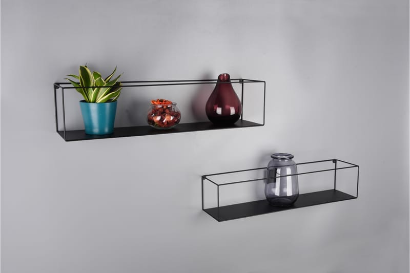 Tinka Vägghylla 2 st 65x15x15 cm Svart - Svart - Förvaring - Hylla - Vägghylla