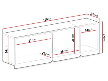 Travic Vägghängt Skåp 120 cm - Förvaring - Hylla - Vägghylla