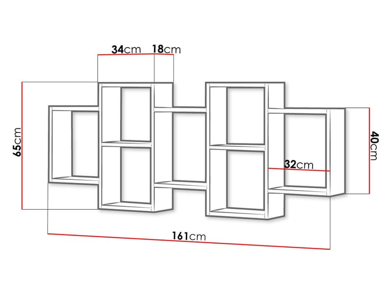 Triorana Vägghylla 161 cm - beige - Förvaring - Hylla - Vägghylla