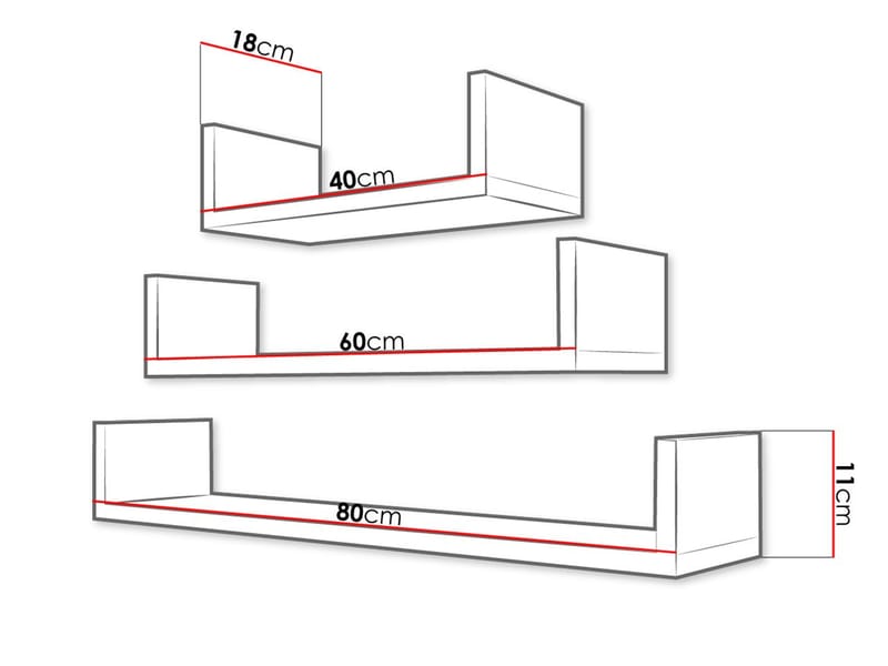 Triorana Vägghylla 80 cm - beige - Förvaring - Hylla - Vägghylla