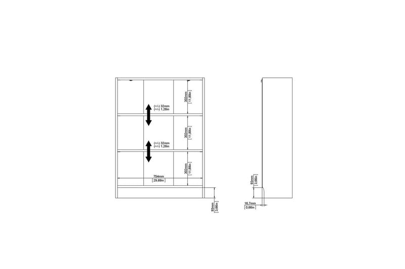 Trysil Bokhylla 79 cm i Ek - Beige - Förvaring - Hylla - Bokhylla