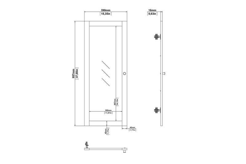 Trysil Dörr till Bokhylla 95,7 cm - Vit - Förvaring - Hylla