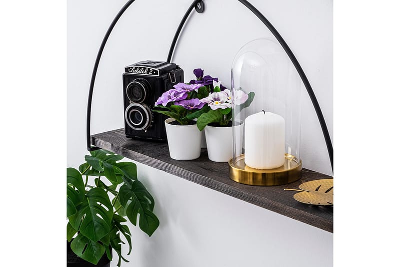 Achene Vägghylla 60x15 cm Hylla - Svart/Mörkbrun - Förvaring - Hylla - Vägghylla