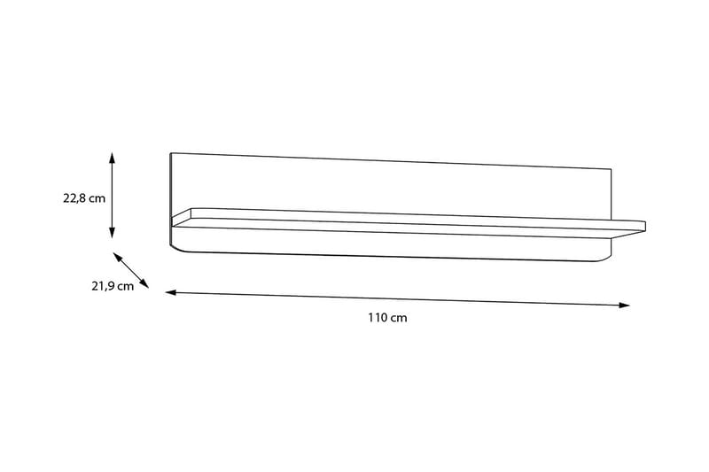 Ahmetbay Vägghylla 22x110 cm - Grå/Brun - Förvaring - Hylla - Vägghylla