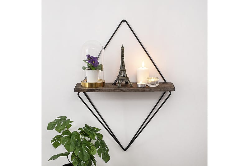 Amstelveen Vägghylla 15x27 cm - Svart/Valnöt - Förvaring - Hylla - Vägghylla