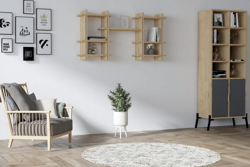 Andifli Vägghylla 117x60 cm - Blå - Förvaring - Hylla - Vägghylla